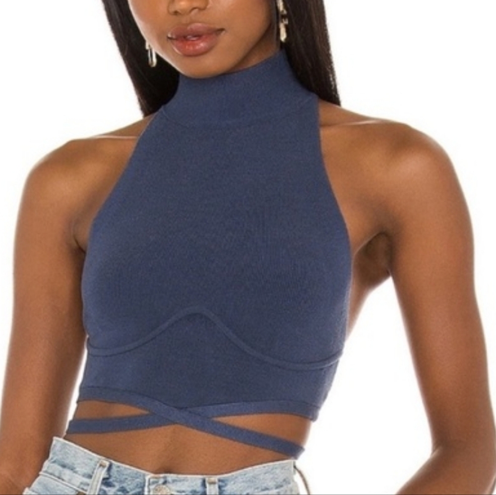 Camila Coelho Dark Blue Knit Top